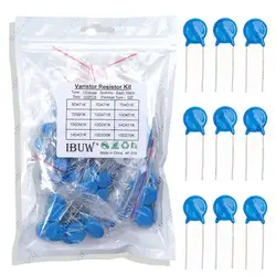 100PCS=12value*10PCS Varistor Resistor Assorted kit 5D471K 7D471K 7D431K 7D391K 10D471K 10D431K 10D391K 14D471K 14D431K 10D241K