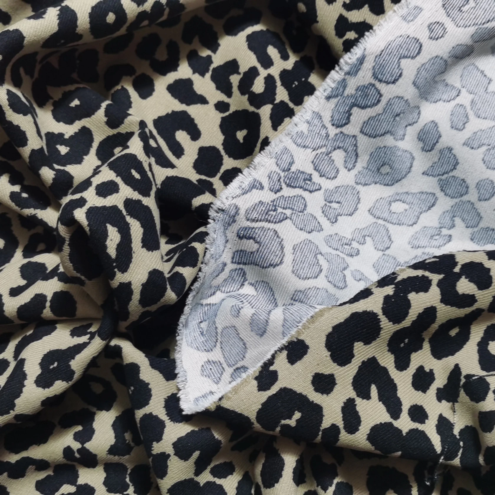 Leopard Print Corduroy Fabric Twill Cloth For Clothing Sewing DIY Crafts By Meter