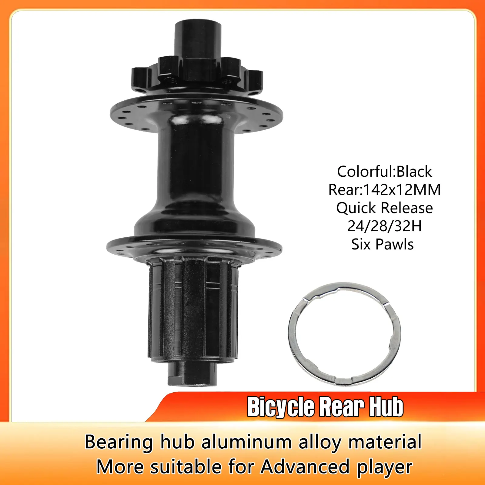 

Bicycle Hub 24/28/32Holes THRU 4Pcs Sealed Bearing For Mountain Bike Freehub Bicycle accessory 24/28/32H