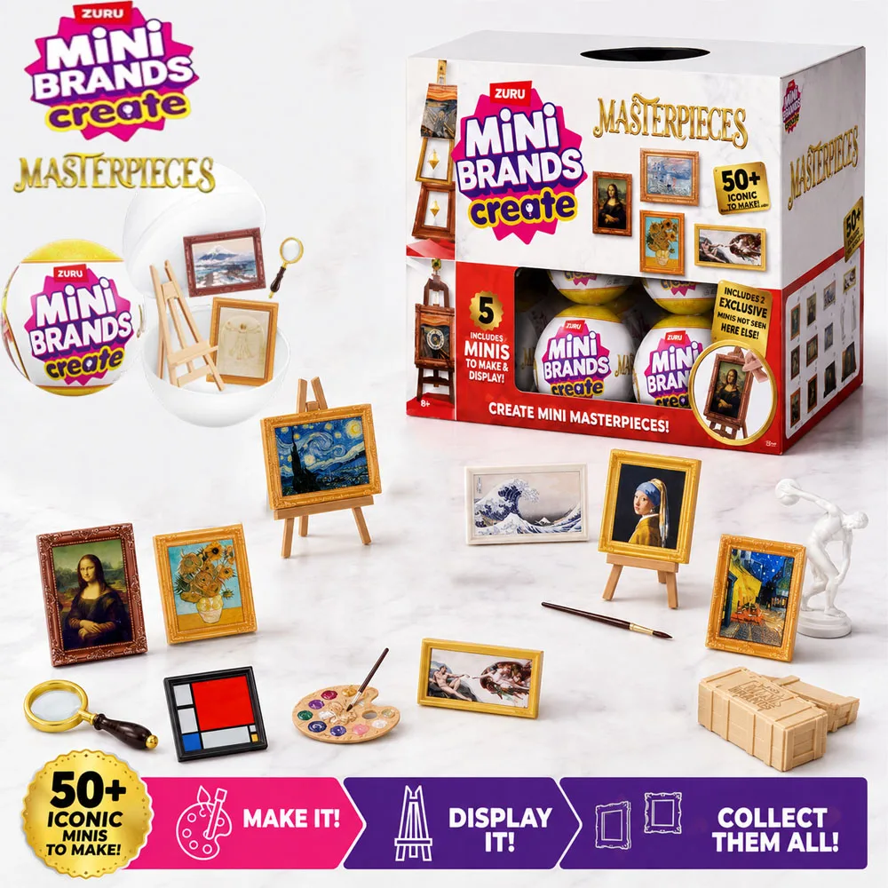 

ZURU Mini Brands Create Masterpieces Mystery Capsule Art Collectible DIY Surprise Toy Miniature Mini Painting Kit Gift