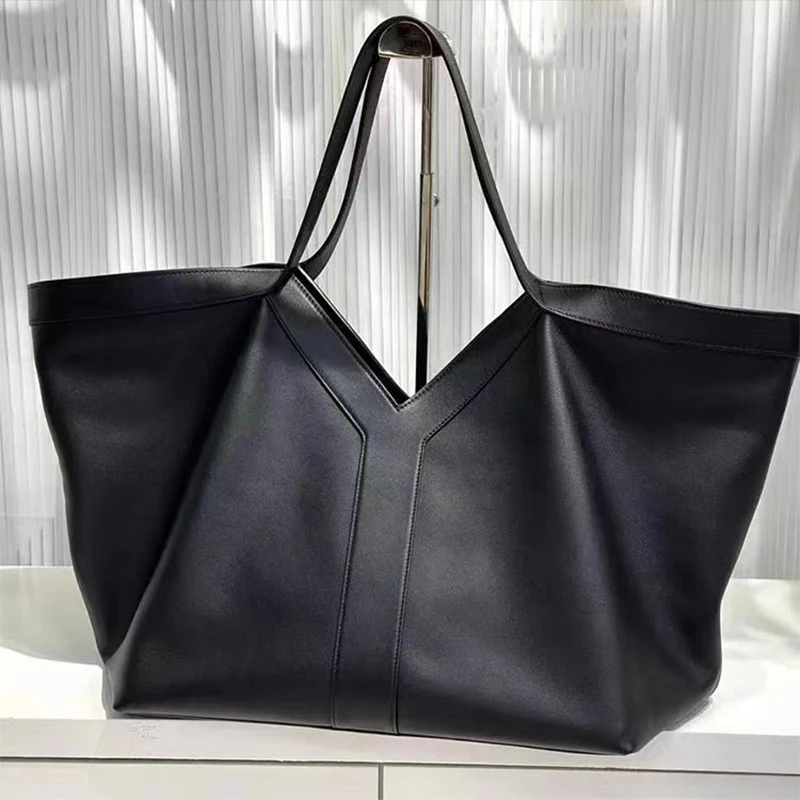 Soft Luxury Letter Women Shoulder Bag New Genuine Leather Fashion Large Capacity Tote Bag High-end Casual Commuting Brand Bag