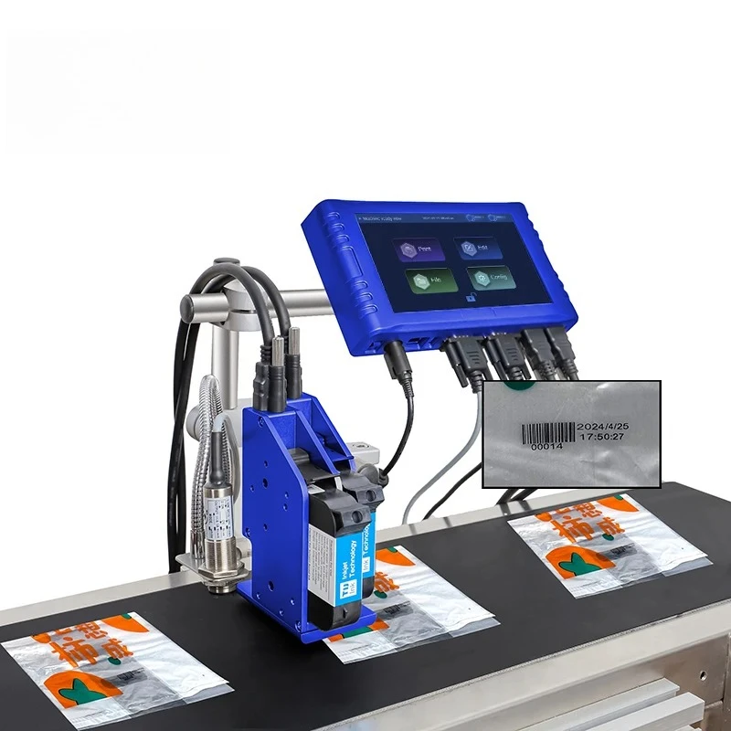 Automatic Online Batch Printing Tij Inkjet Printer Variable Data Expire Date Qr Code Series Number Coding Machine