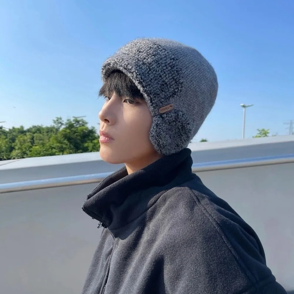 New Warm Knitted Beanie Hat Coldproof Windproof Earflap Hat Classic Pullover Design Windproof Hat Outdoor