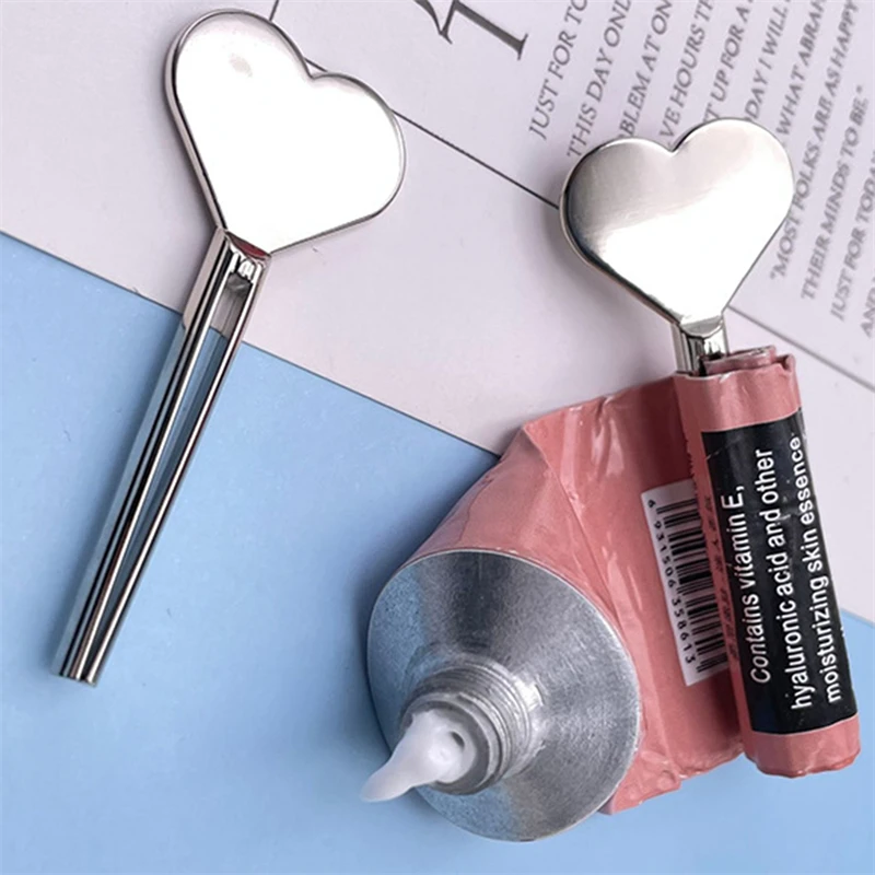 Toothpaste Squeezer Bathroom Accessories Lazy People Tube Squeezer Key Roller Set Heart Circle Shaped Hand Cream Tube Dispenser