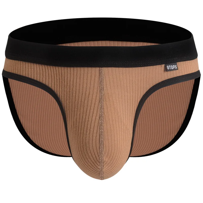 New single men's threaded fabric breathability large pocket U convex quick-drying briefs GTOPX MAN