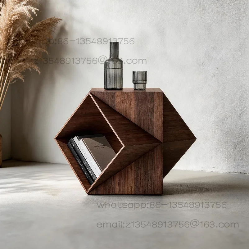 Polyhedron geometric modeling edge few solid wood creative art designer sofa corner few solid wood small coffee table