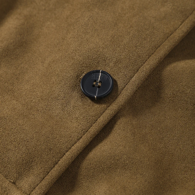 Damen-Wildlederjacken mit Übergroßem Revers und Quasten, Einreihige Kurze Mäntel, Herbst-Damenjacke mit Langen Ärmeln, Neue Oberbekleidung – Detail 7