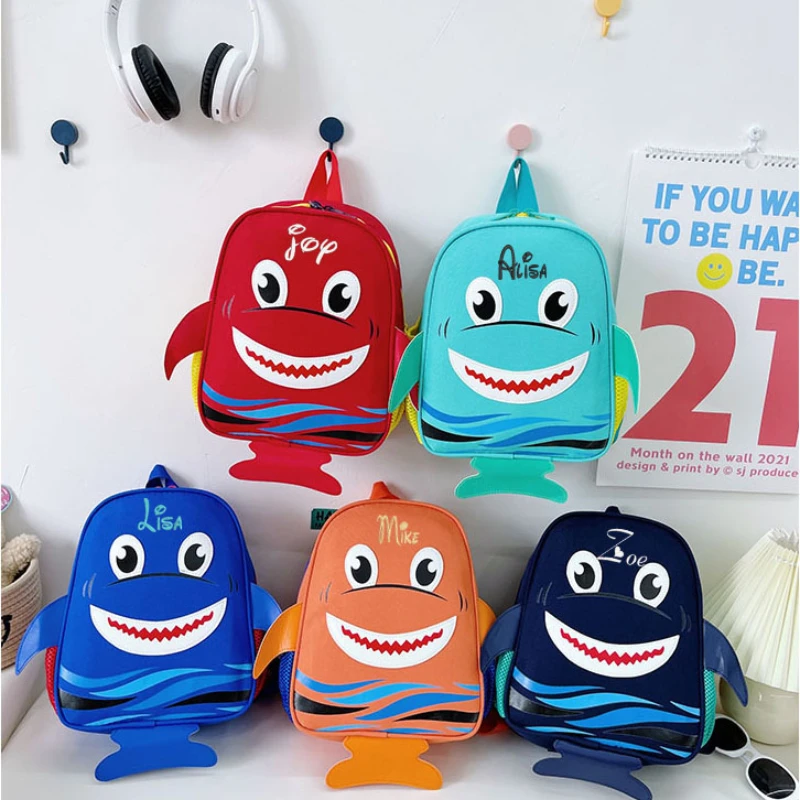 

Custom Name Creative Shark Book Bag Cartoon Cute Kindergarten 2-5 Year Old Primary School Children's Backpack