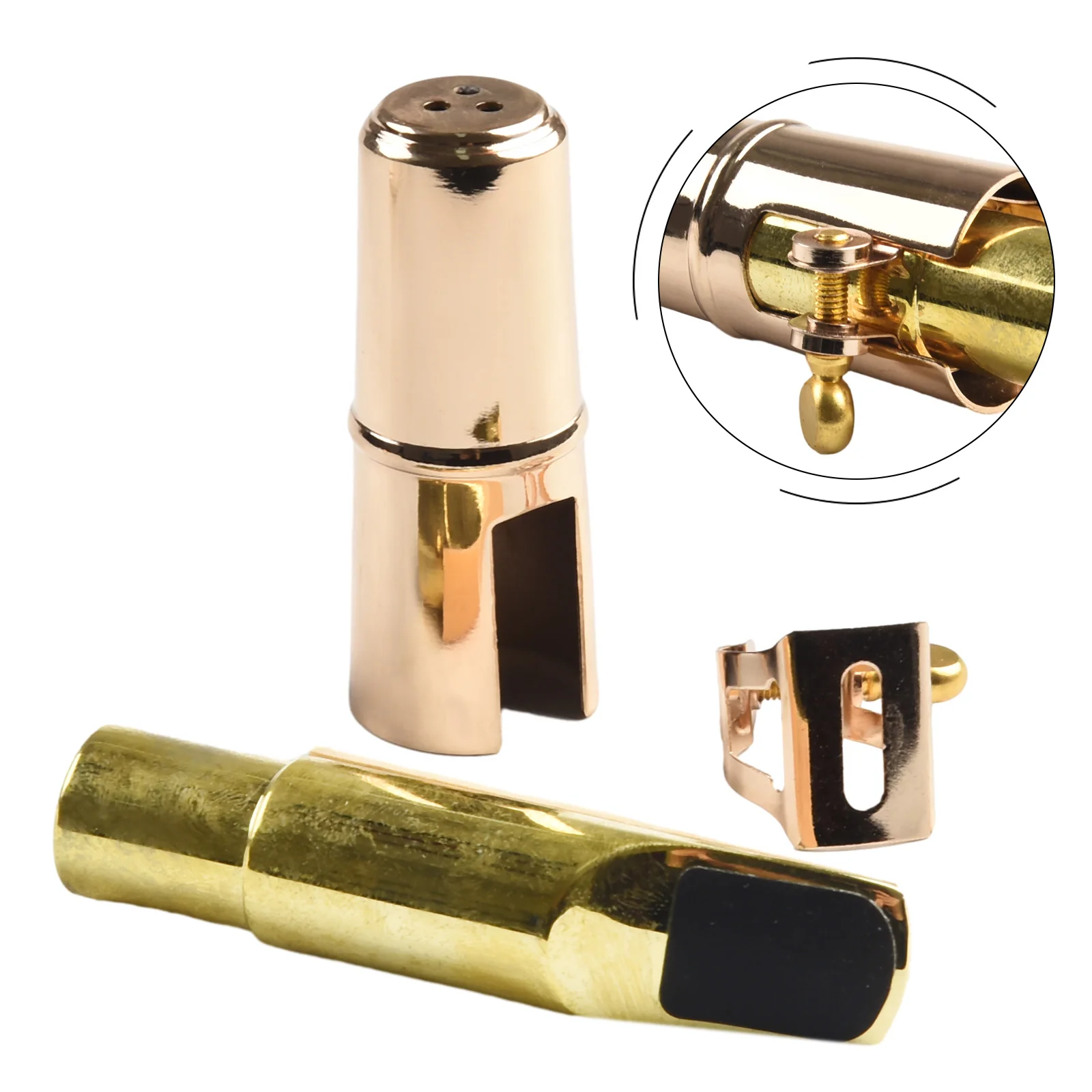 Metal Ligature and Mouthpiece Cap for Alto Sax Saxophone Parts Suitable for Replacement or Upgrade Brass Material