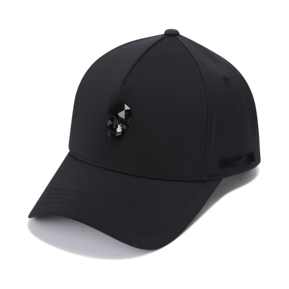 

Trendy golf baseball cap, high version zinc alloy skull logo, both men and women, comfortable fabric