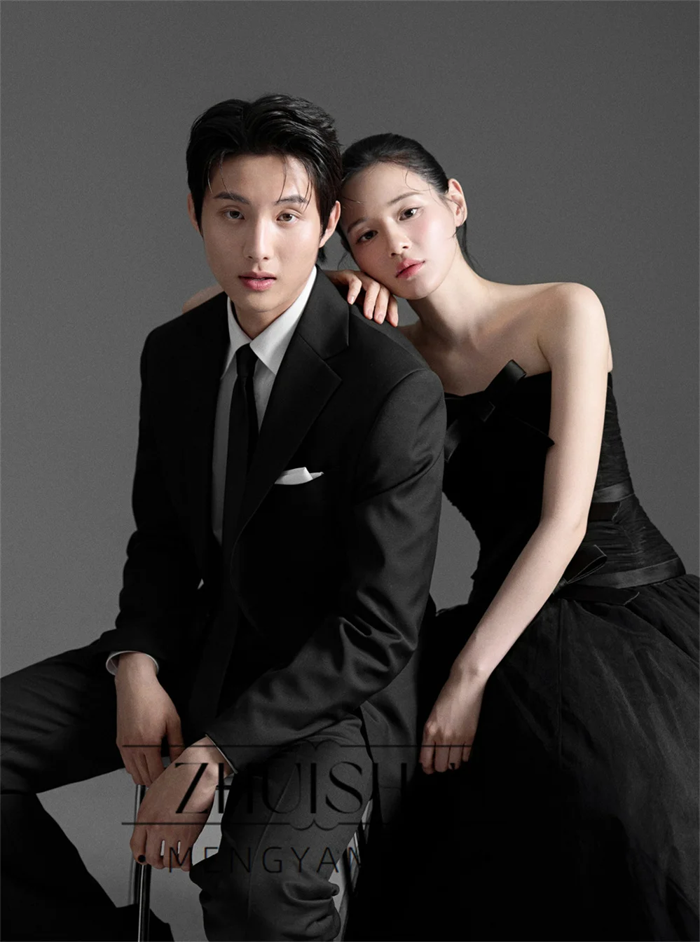 ZHUISHU 2026 Simple Black Strapless Korean Evening Dresses Customized with Bow A-Line Party Dress Formal Gowns Corset Ribbon