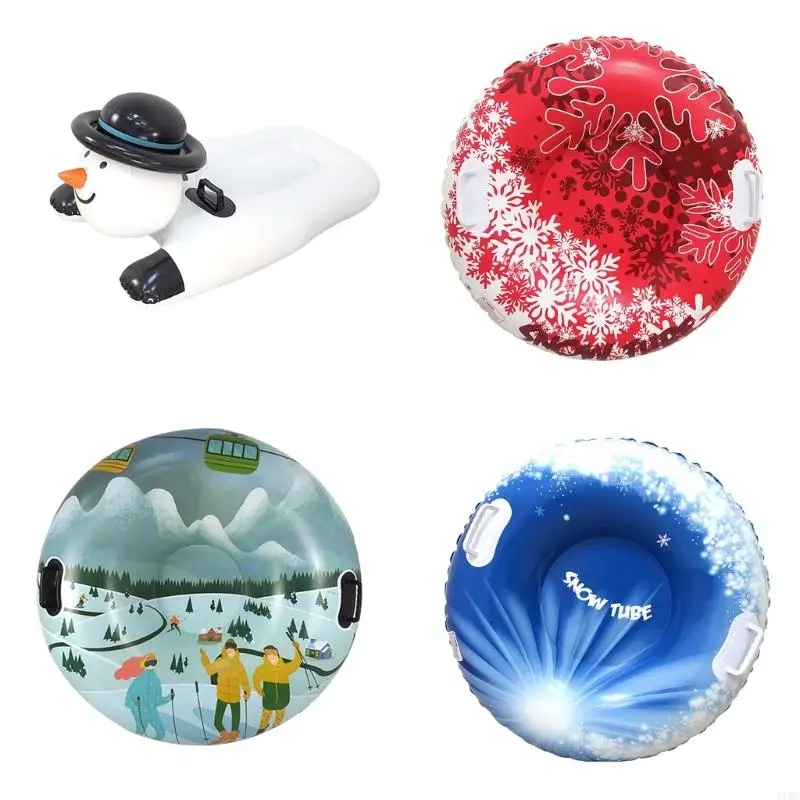 

Inflatable Snow Tube Sled with Handles Inflatable Ski Rings PVC Sledding Tube