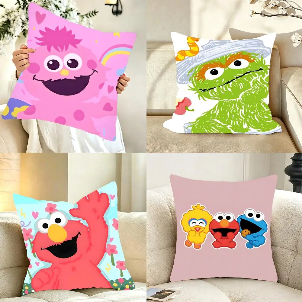 Character Puppet Elmo Cushion Cover Bedroom bed reading backrest cushion Festive plush holiday Soft plush throw