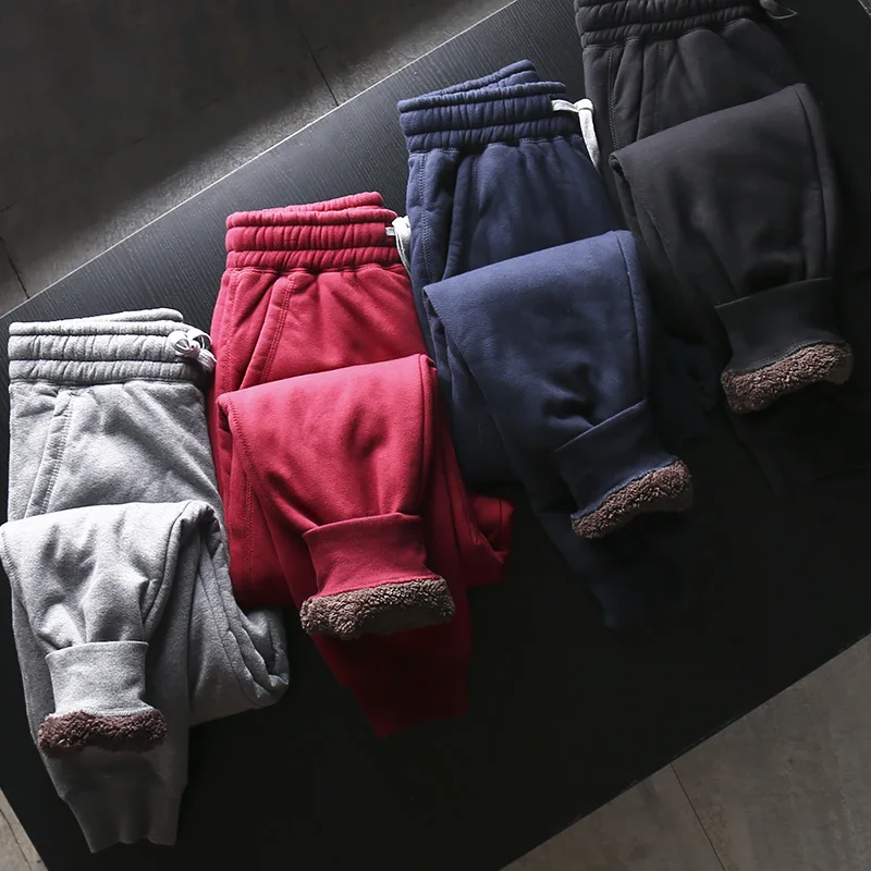 

Мужские зимние утепленные хлопковые брюки на флисовой подкладке, повседневные спортивные брюки свободного кроя, длинные брюки, теплые, удобные, для отдыха и спорта