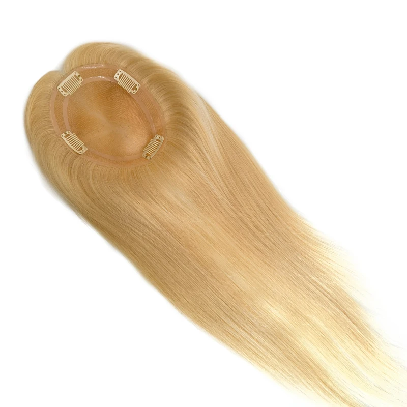 Wholesale Good Quality Blonde Mono Base Human Hair Topper Hair Loss Treatment European Hair Topper for Women