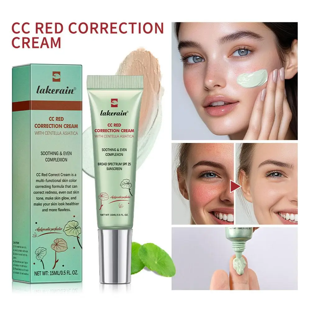 1 Uds WQCentella CC crema 15ml imprimación de maquillaje corrector iluminador poros que minimiza el cuidado de la piel sensible cobertura Natural Base facial