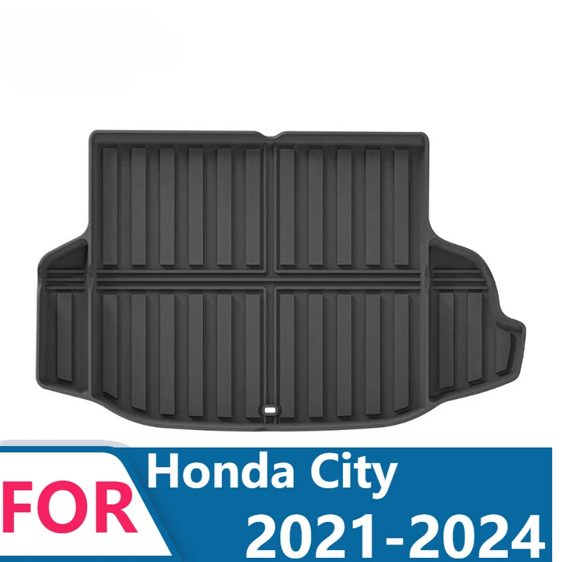 New Arrivals TPE Waterproof Rear Trunk Mat For Honda City Three-Box 2021-2024 RHD Fuel Custom Fit Cargo Liner Anti-Slip