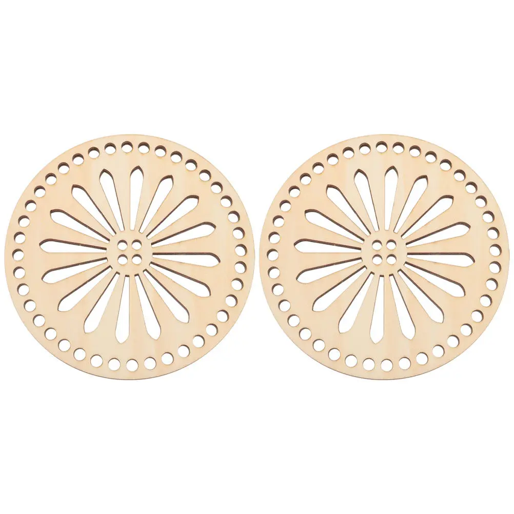 

2Pcs Crochet Basket Bottom Wood Base DIY Bag Shaper Pad Natural Wood Material for Handbag Purse Weaving Craft Project Supplies