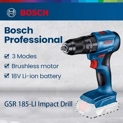 BOSCH GSR185-LI Brushless Electric Drill 18V Lithium Battery Professional Cordless Power Tool Household Driver GSR185-LI