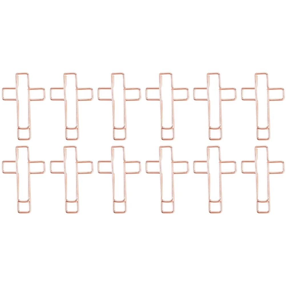 12 Pcs Cross Clip Bible Paper Clips Journaling Study Supplies Office Folder Paperclips