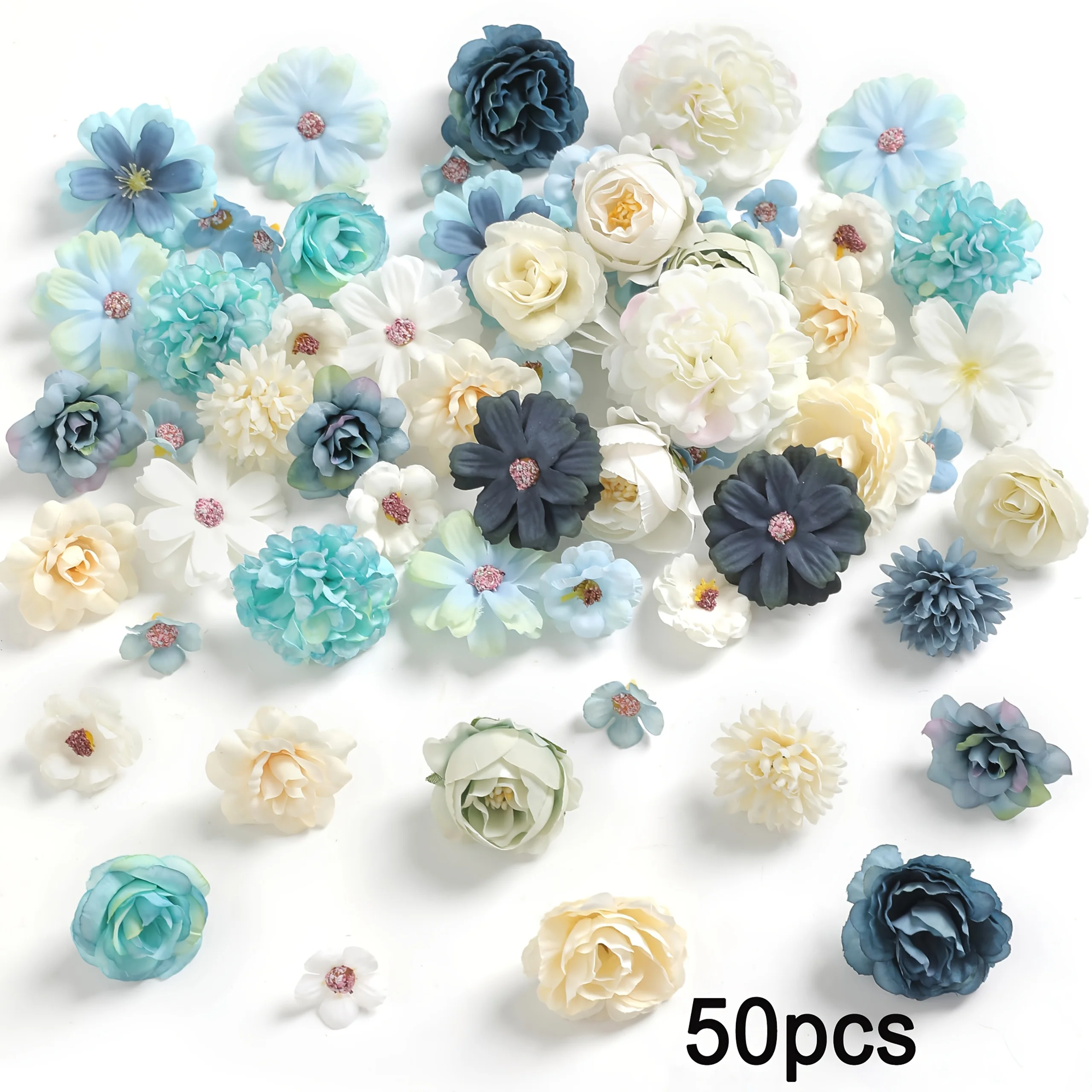 50 Stuks Rose Kunstbloemen Hoofden Zijde Nep Bloemen voor Home Decor Tuin Bruiloft Decoratie Krans Slingers Geschenken Accessoires