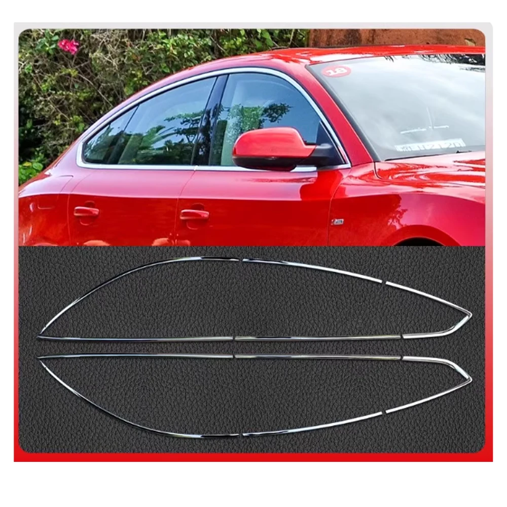 

Для Audi A5 Sportback 8T 8F S5 2008 ~ 2016, серебристый, черный, из нержавеющей стали, дверная оконная рама, накладка на порог, наклейка, аксессуары