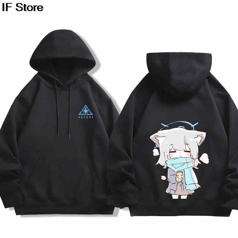 اليابان أنيمي الأزرق الأرشيف الرسوم المتحركة هوديس تأثيري بلوزات y2k ملابس رجل إمرأة هوديي Harajuku صبي فتاة هوديس