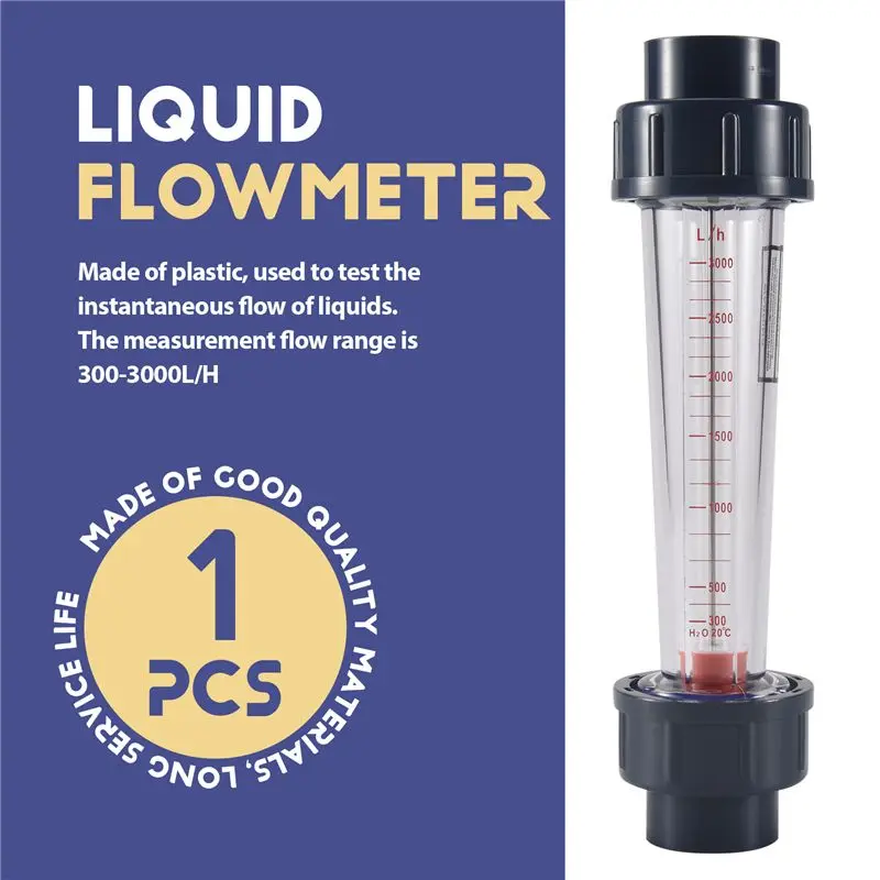 [NEWA76K!】 LZS-25 Flow Meter Plastic Tube Type 300-3000L/H Water Rotameter Liquid Flowmeter Measuring Tools For Chemical Light