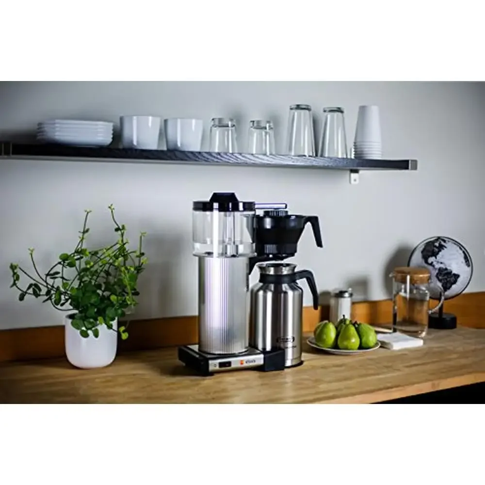 Drip Coffee Machine 15 Cup Thermal Stainless Steel Maker Silver 1600W