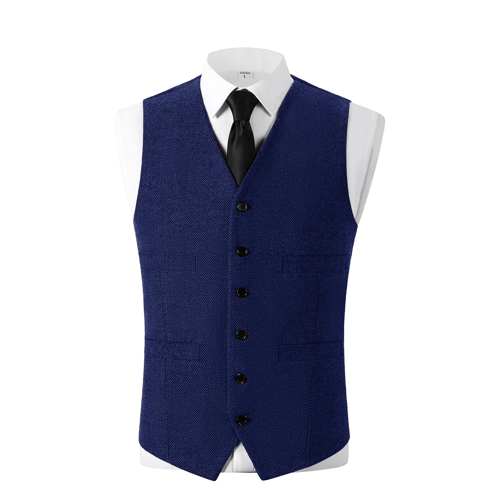 V Neck Slim Fit Herringbone Me - Men Formal Wear Vest ulasan dan harga