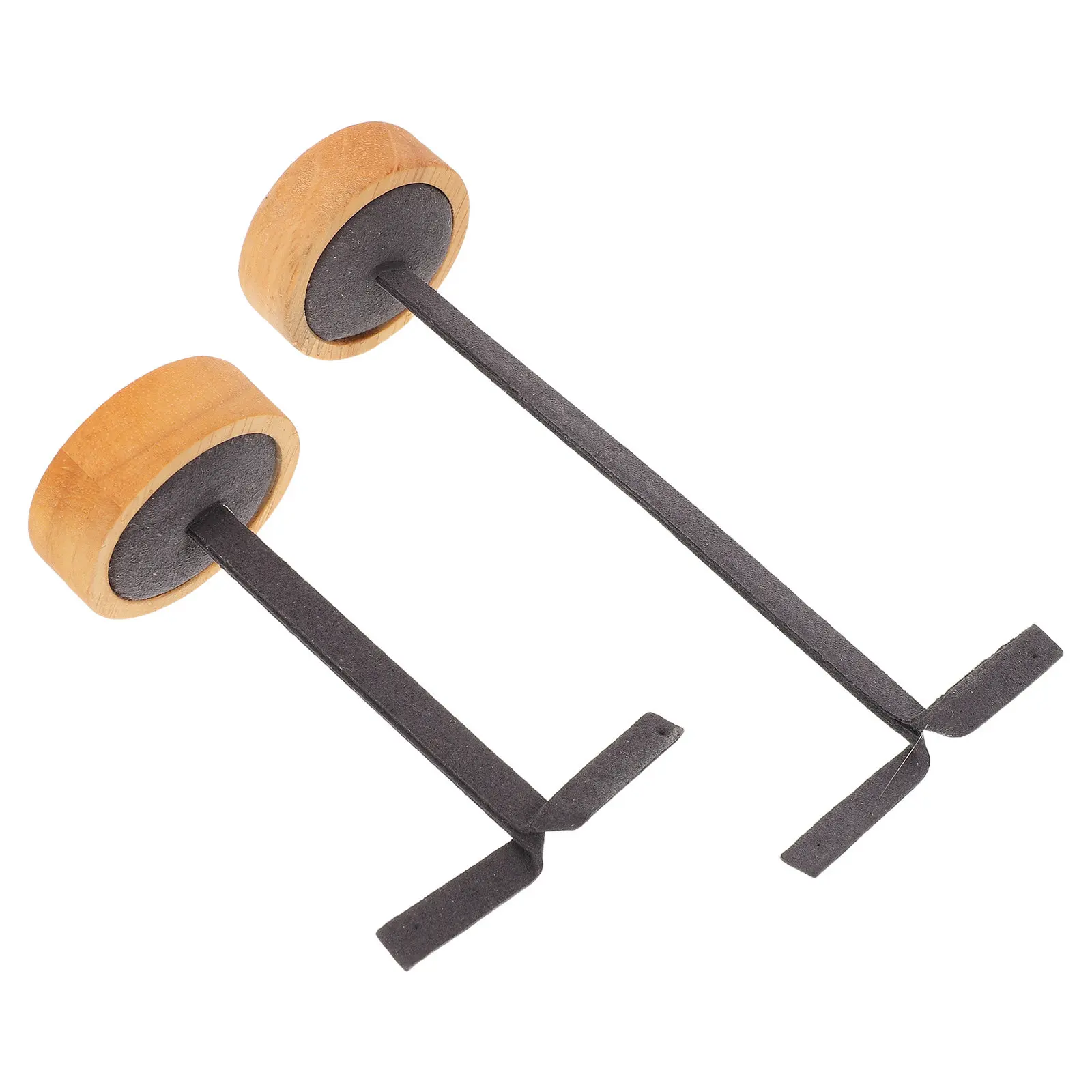2Pcs Earring Display Stand T Bar Round Wood Base Jewelry Organizer Countertop Necklace Holder Bracelet Showcase
