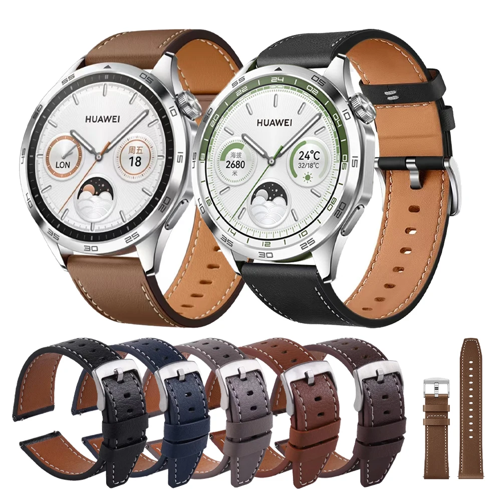 Genuine Leather Strap For HUAWEI WATCH GT 4 3 2 Pro Runner Band WATCH 3 Pro New 4 3 Pro 20 22mm Business Bracelet Belt Watchband