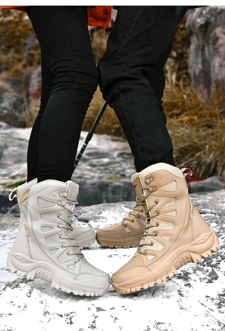 Winter Männer Motorrad Taktische Stiefel Frauen Lace Up Armee Wüste Damen Komfortable Klettern Wanderschuhe Anti-Slip Jagd Stiefel – Detail 20