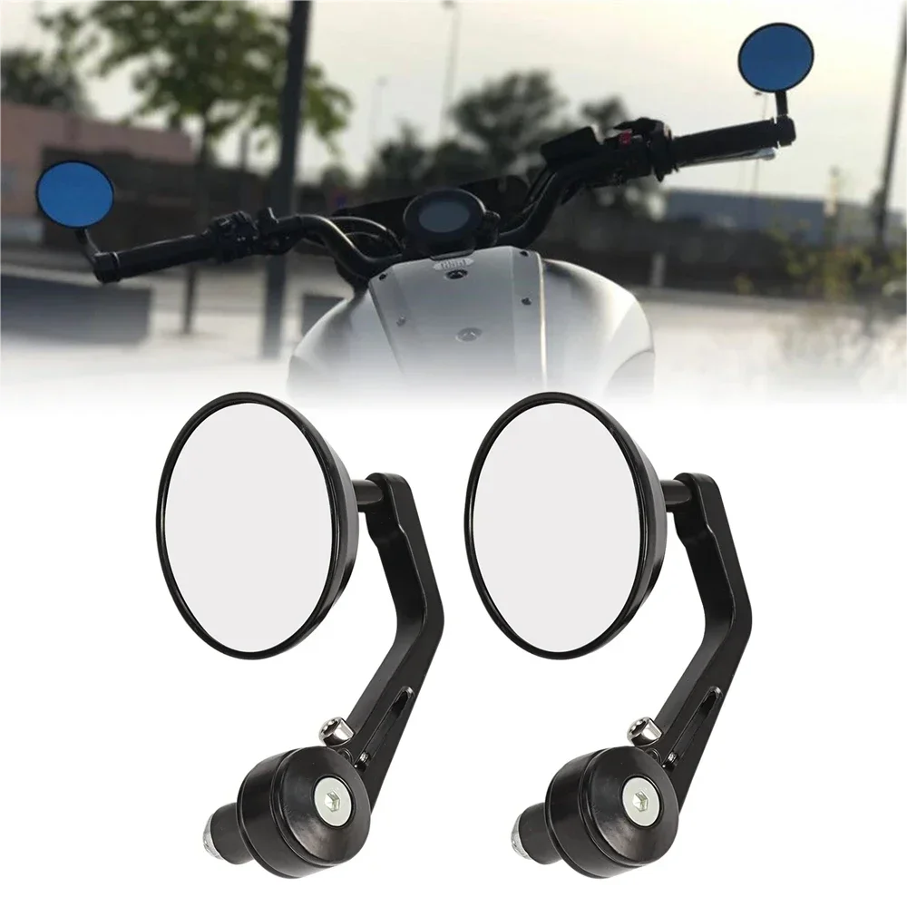

Espejos retrovisores para moto, accesorios redondos laterales de manillar de aleación de aluminio para cafe racer, 7/8"