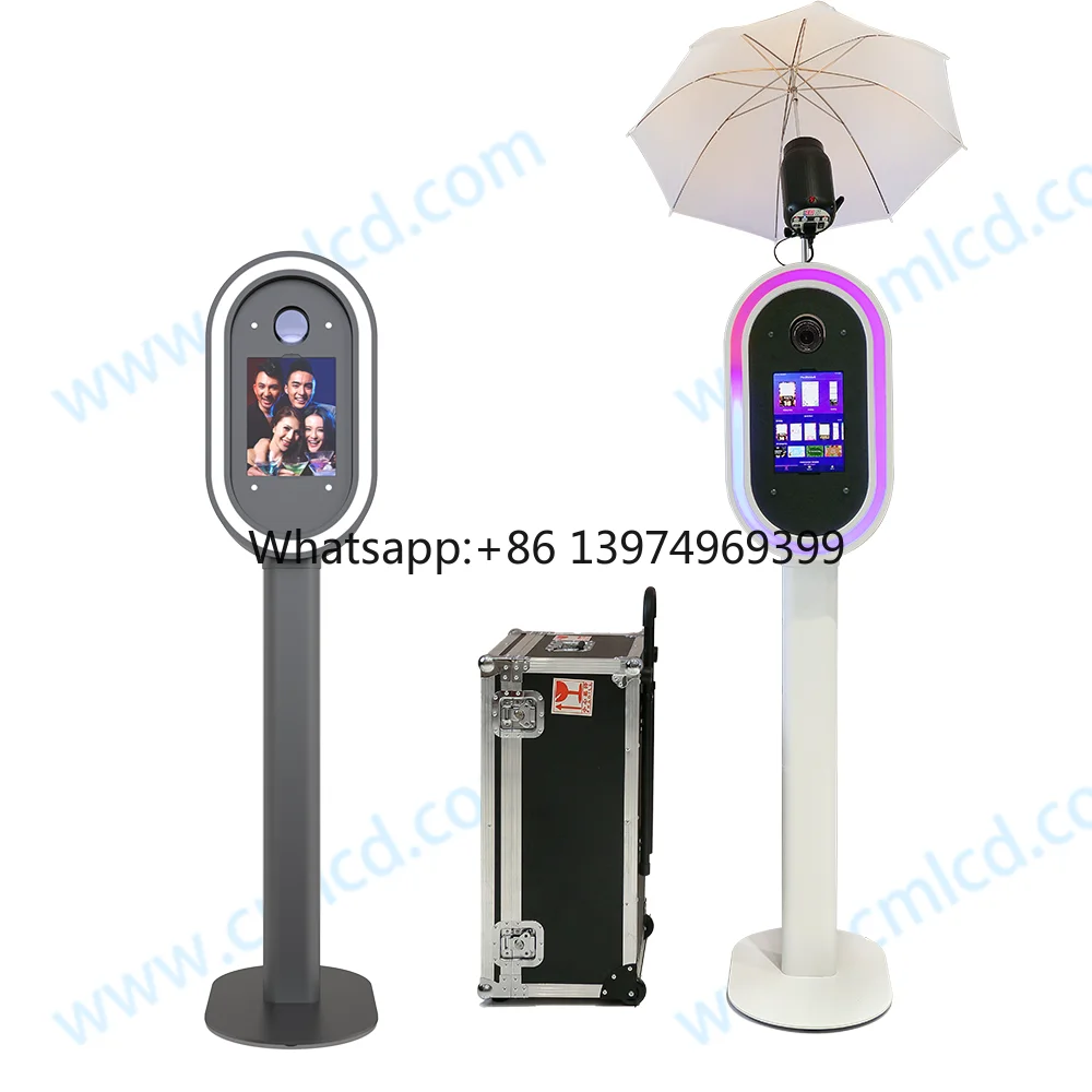 Ultra-Portable Oval iPad Camera Photo Booth 10.9/11/12.9/13 Inch iPad Photobooth Easy to Transport Assemble Mirror Photo Booth