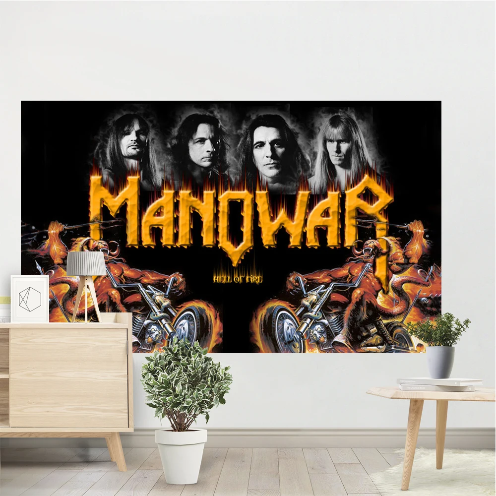 Manowar Band 3d Printed Polyester Decorative Tapestry Gift Wall Hanging Decoration