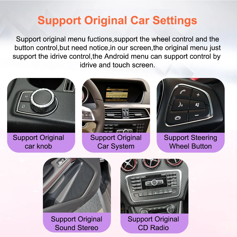 Car Multimedia system Bonroad 12,3 inches 2400*900 Android Auto thread Carplay Linux for Mercedes Benz C class W204 2011-2014 system NTG4.5