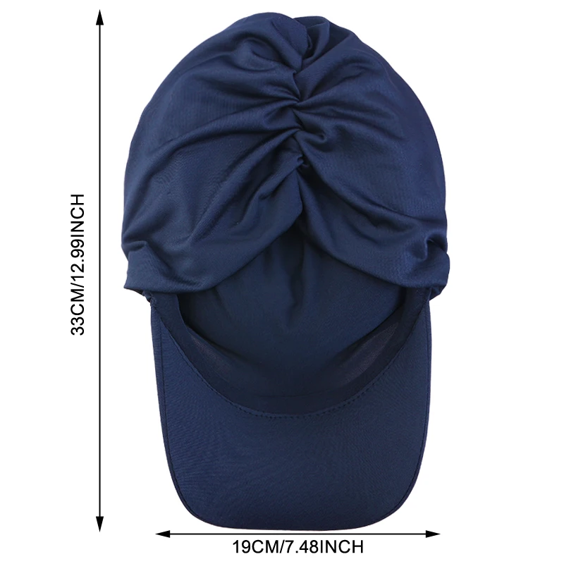 Women Muslim Headscarf with brim hat Outdoor Sun Visor Hat Turban Trendy Casual Islamic Hat Baseball Cap Sun Hat