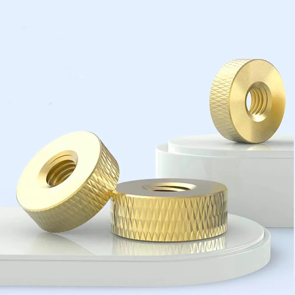 Brass Knurled Pineapple Texture Thumb Nuts, Metric M2-M4 Round Hand Tightening Fasteners
