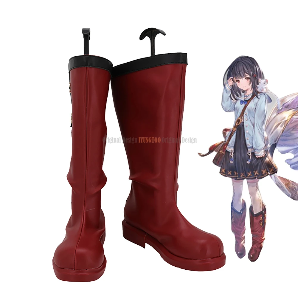 GBF Vikala Shoes Cosplay Granblue Fantasy Vikala Cosplay Boots Red Shoes Custom Made