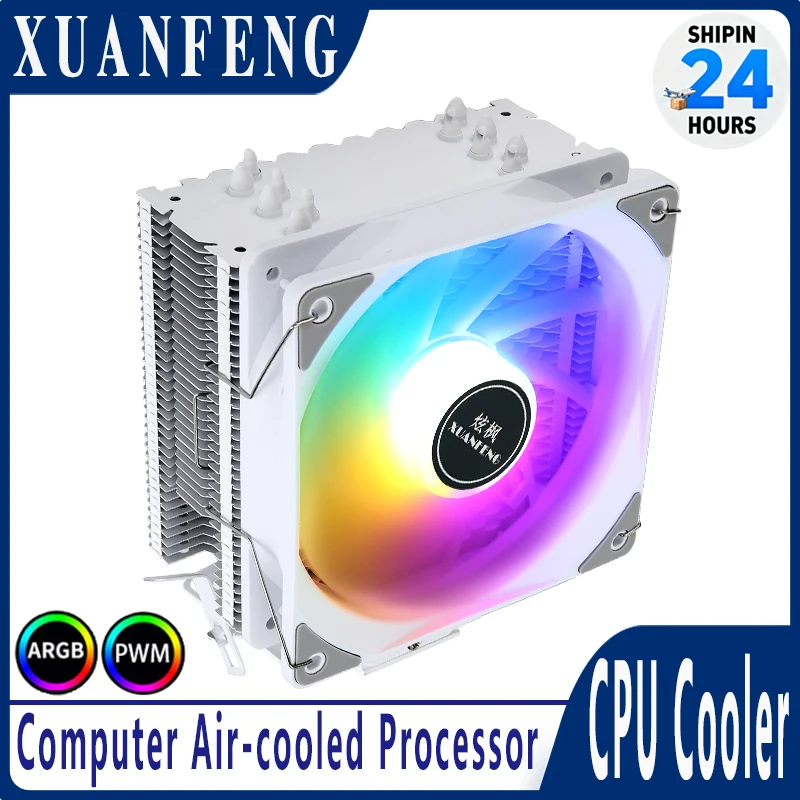XUANFENG Air-Cooled Processor Installing LGA2011 2066 115x 1200 1700 4/6 Heat Pipe CPU Cooler 120mm Fan 4Pin/PWM x79 x99 AM3 AM5