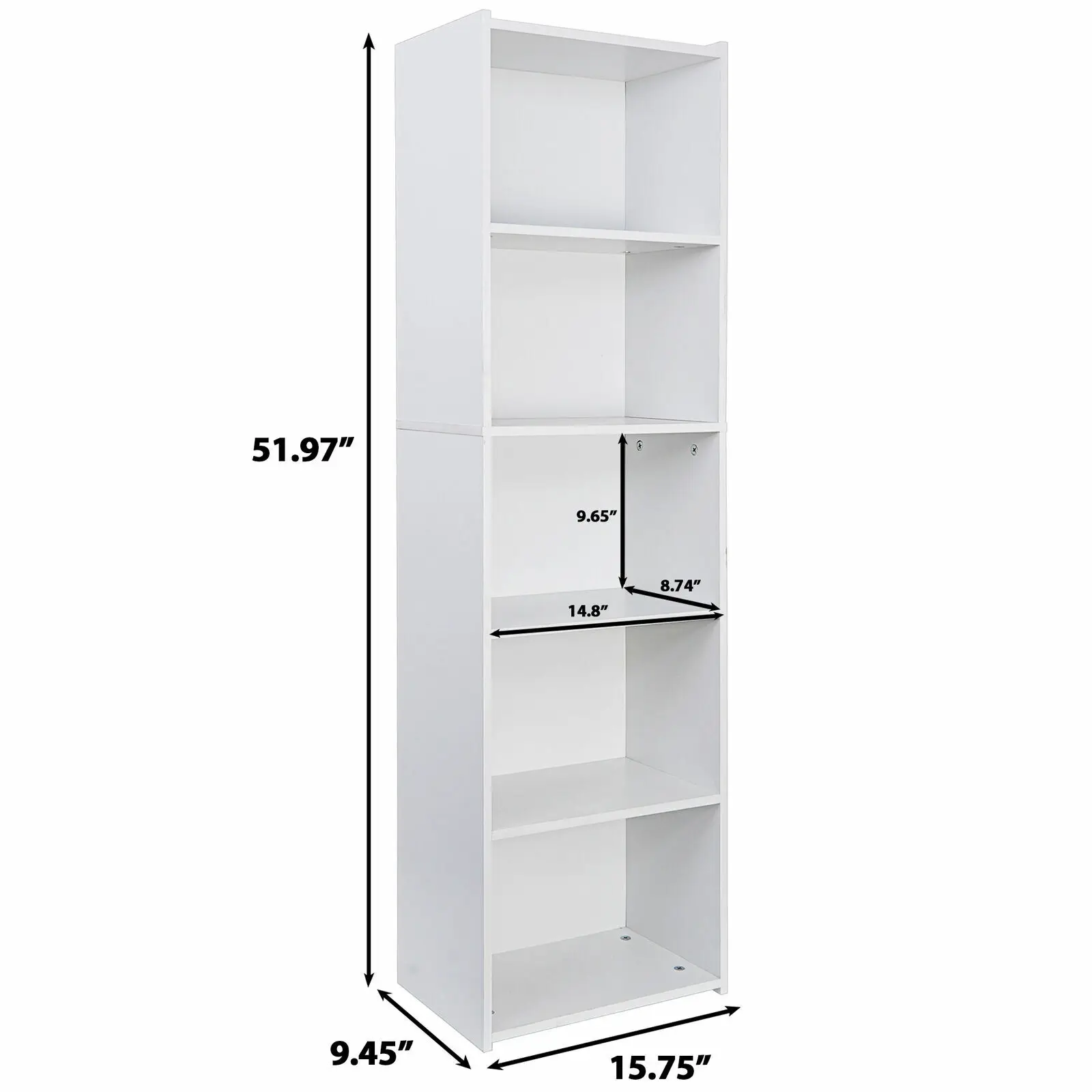 

5 Tier Bookcase Bookshelf Display Rack Storage Shelves Shelving Unit for Living Room Bedroom Office Home Organization Modern