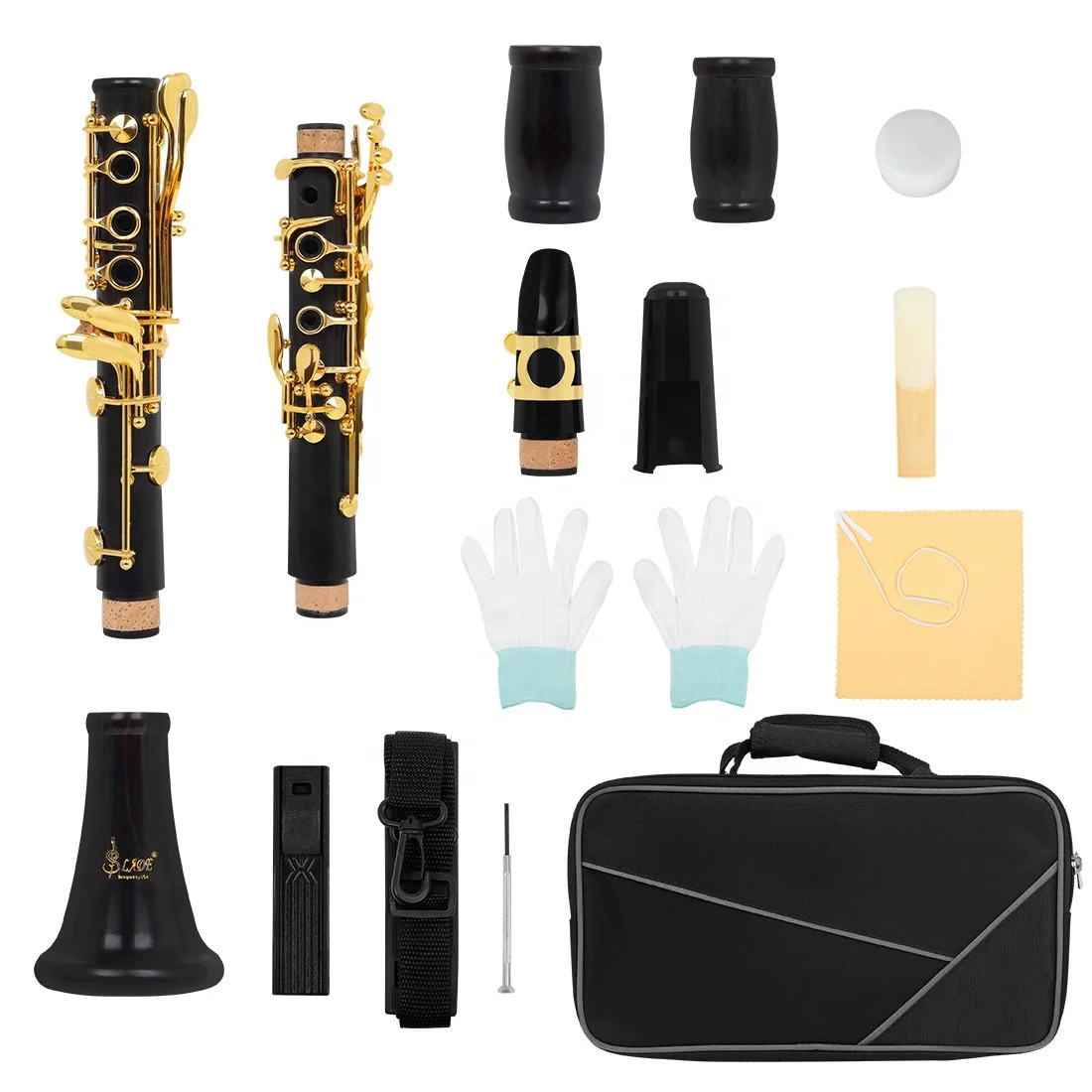 High-grade Ebony Professional Clarinet Black Gold Key B-flat Key 17