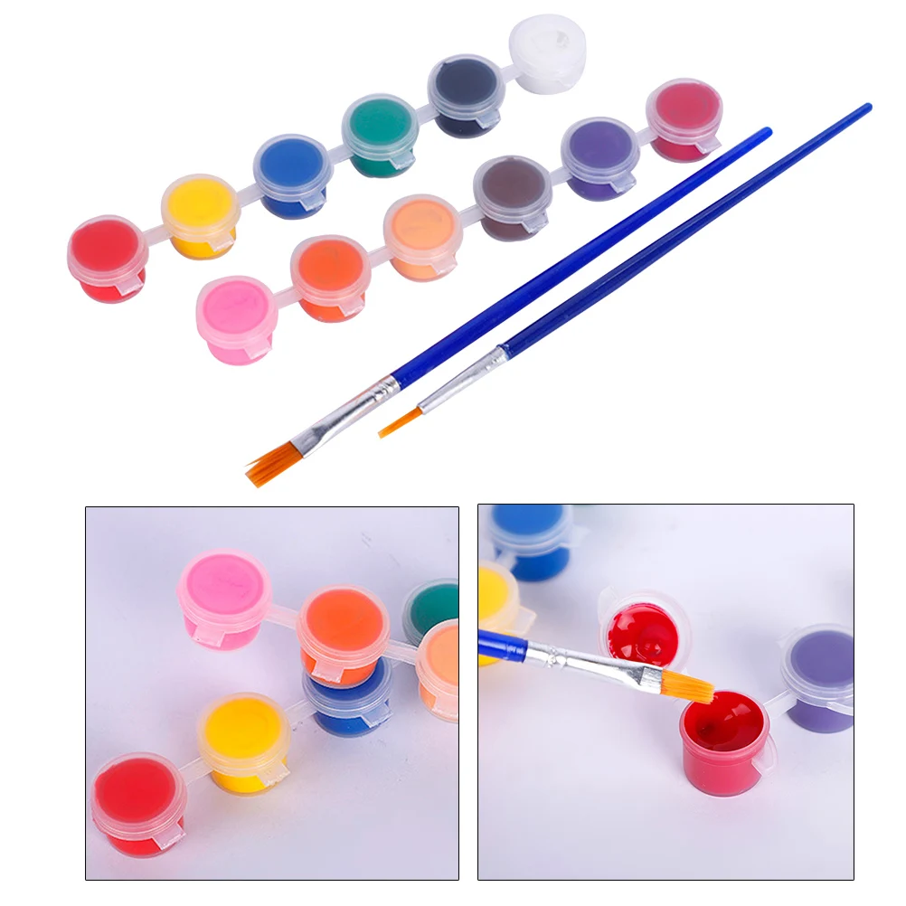 

42 Pcs Acrylic Paint Set Safe Non Graffiti Kit for Kids Plaster Drawing Board Fan Kite Mask Supplies