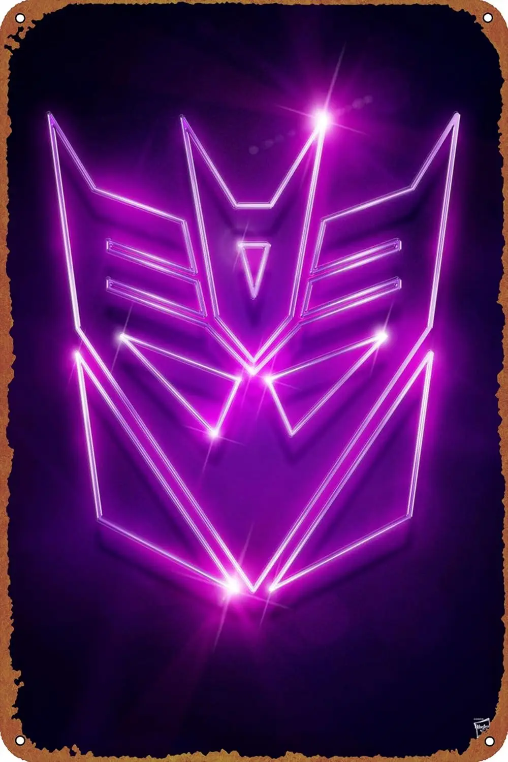 Decepticons Neon Poster Metal Tin Sign Wall Decor Signs,Retro Art Decor Metal Plaque Art 8x12 Inch