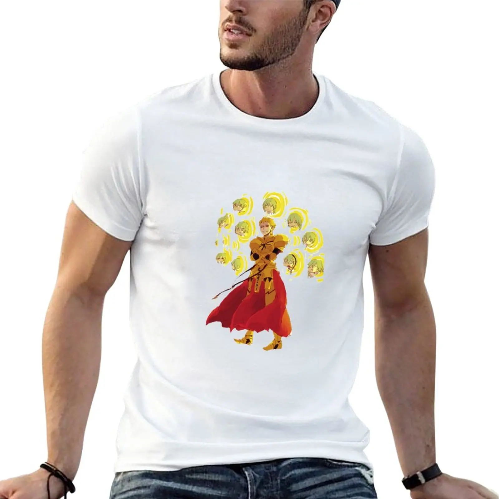 Gilgamesh using the best weapon T-Shirt summer top anime clothes mens graphic t-shirts pack