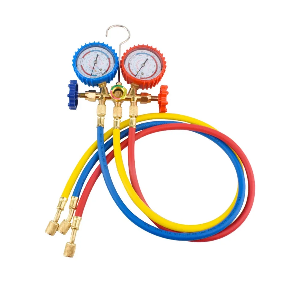 Hose And Hook Manifold Gauge 9.1 * 6.9 * 3.7in AirConditioning Diagnostic Service Hose And Hook Manifold Gauge