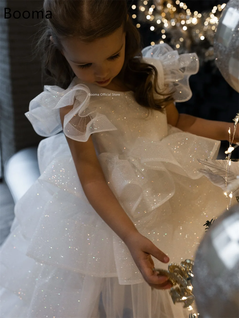 Booma a-line فساتين فتاة الزهور منخفضة/ارتفاع الأميرة فستان حفلات الزفاف للأطفال زهور بنات فساتين حفلات مخصصة 2025 #4