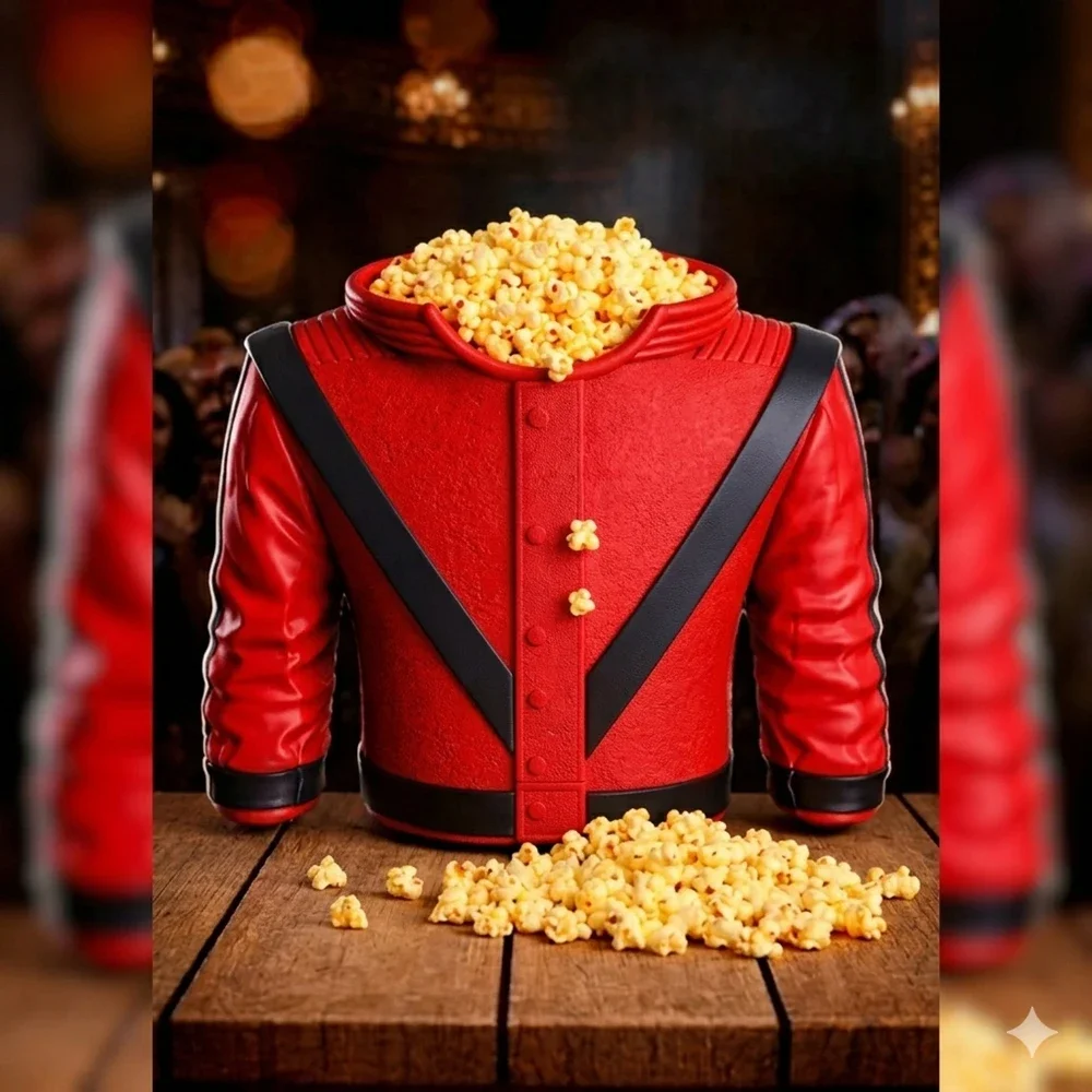 

3D Printing Popcorn Bucket Red Vintage Jacket Design Large Capacity Popcorn bucket for Theater Party Supplies Desktop Organizer