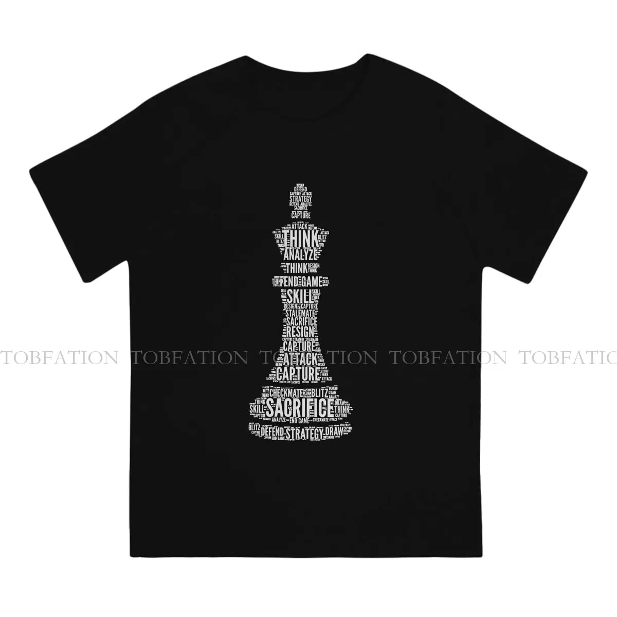 Chess Word Cotton T Shirt Harajuku Gothic Men's Tshirt O-Neck Men Clothes